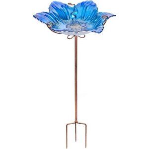 Bird Baths for Outdoors Glass Bird Bath Bowl Outdoor Bird Feeder Flower